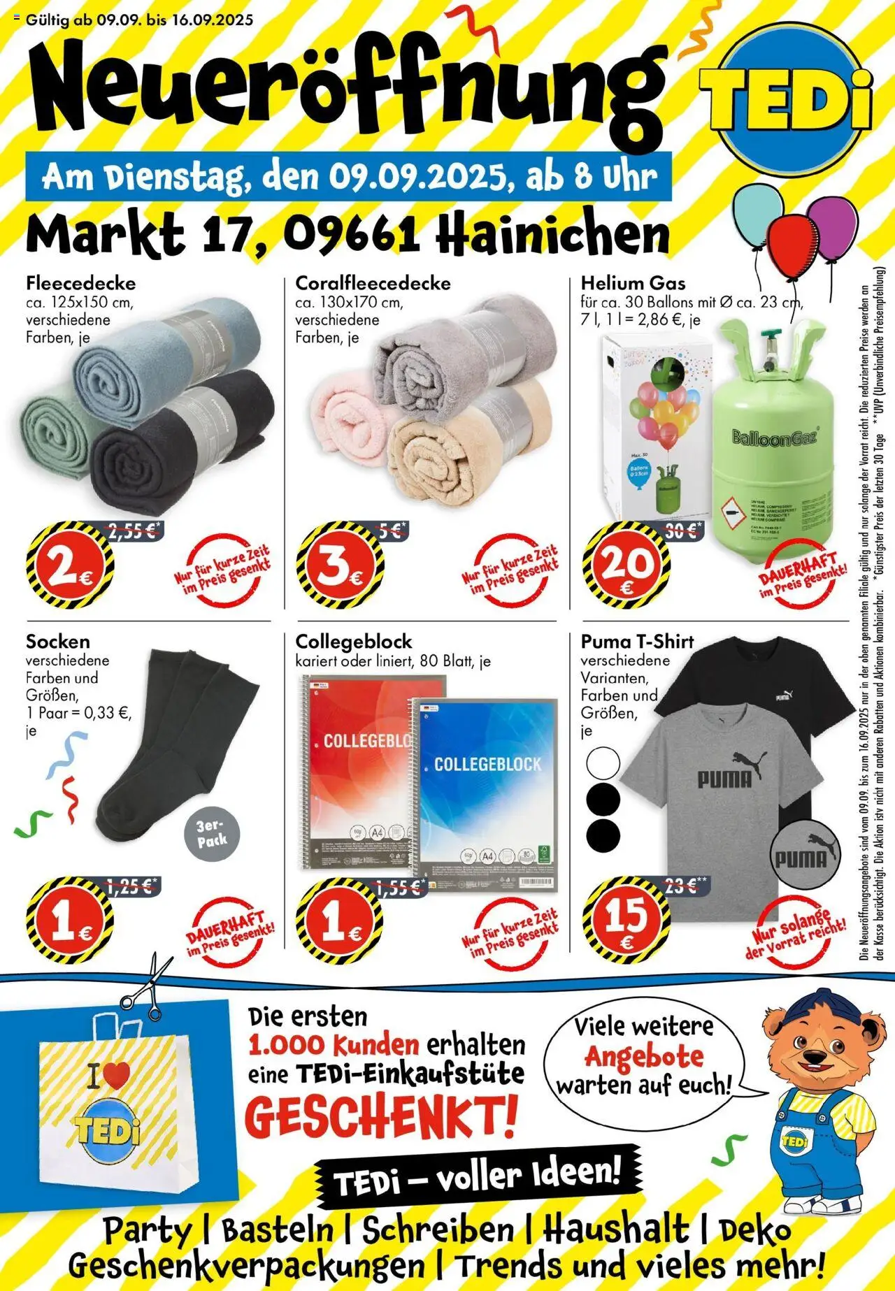 TEDi Neueröffnung in Hainichen (vom 09.09.2025 - 16.09.2025)