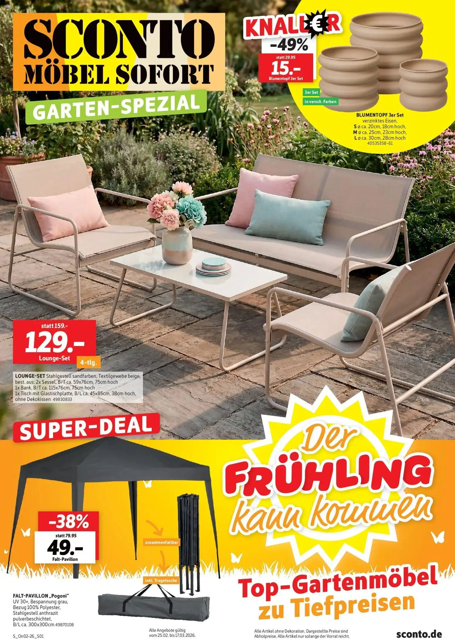 Vorschau von dem Prospekt des Geschäftes Sconto, gültig ab dem 25.02.2026 - Tisch, Blumentopf