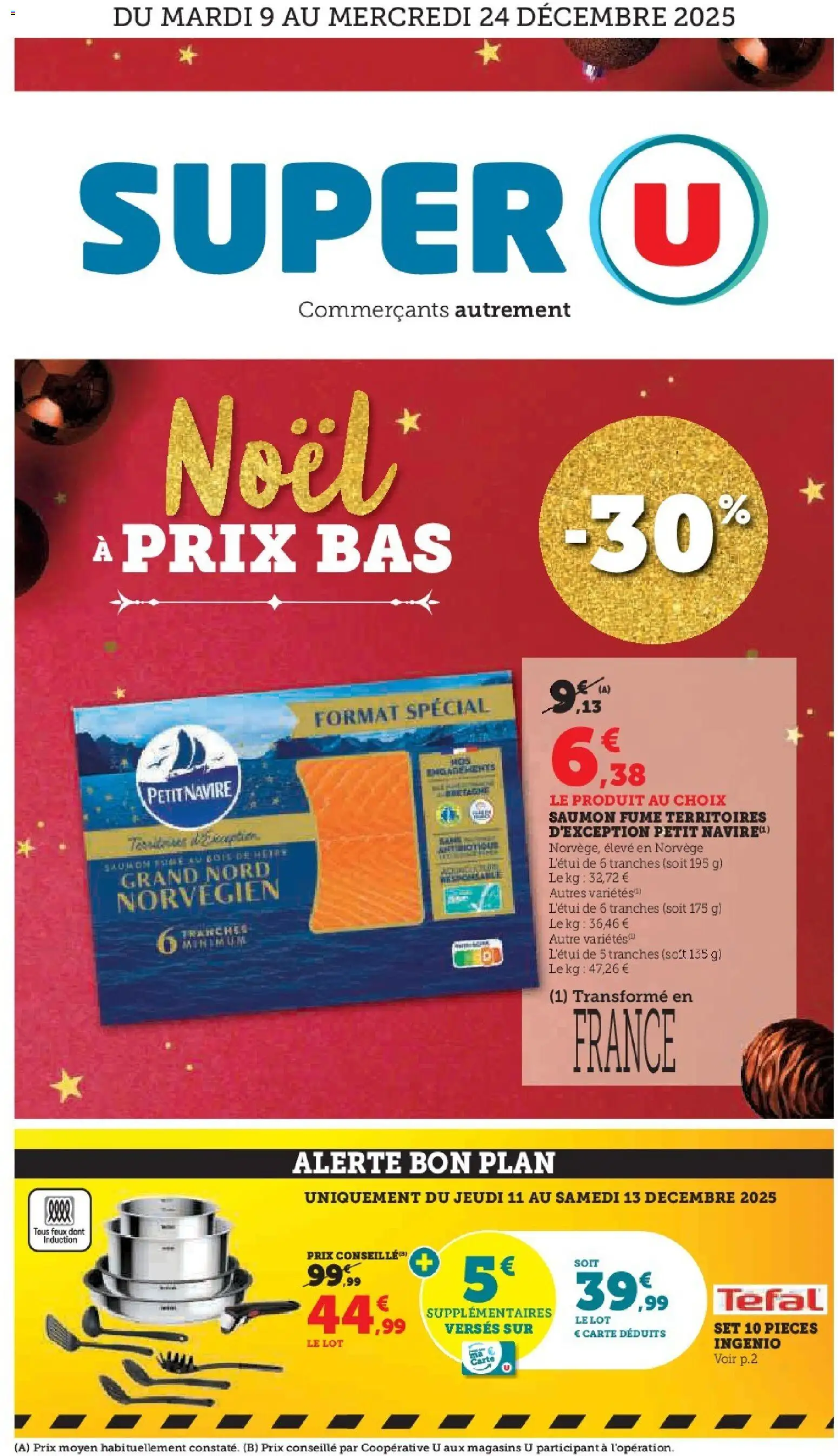 Prévisualisation de Catalogue du magasin Super U formulaire valide 09/12/2025 - Tefal, Saumon, Saumon fumé