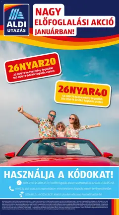 Aldi - Utazás katalógus megtekintése, amely érvényes 2026.01.01.-től