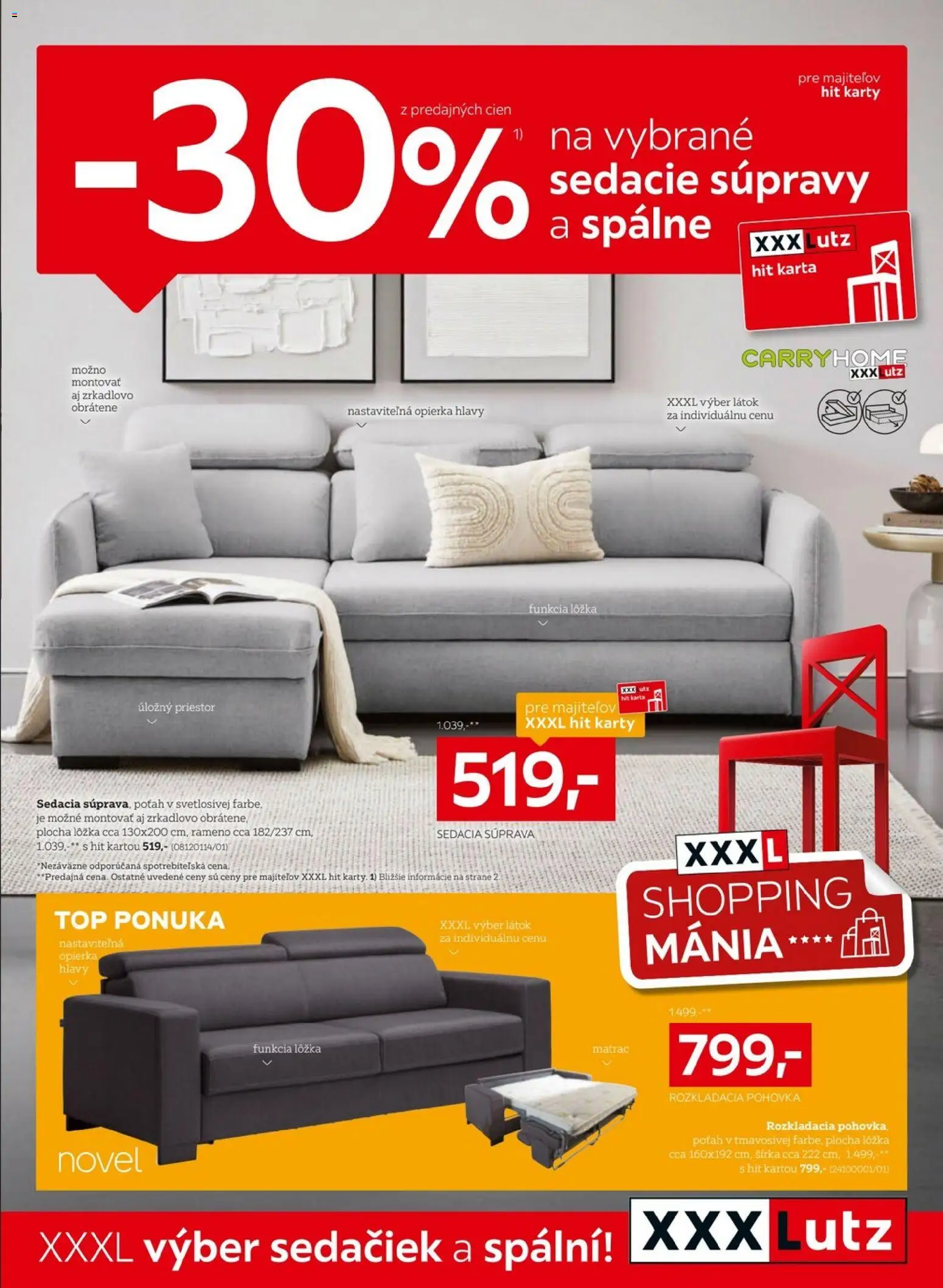 Náhľad XXXLutz letáku platného od 06.04.2026 - Rozkladacia pohovka, Sedacie súpravy, Sedacia súprava, Pohovka, Matrac