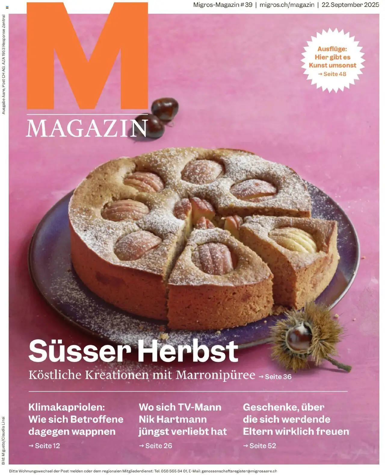 Migros Magazin ab 22.09.2025 - Seitennummer 1