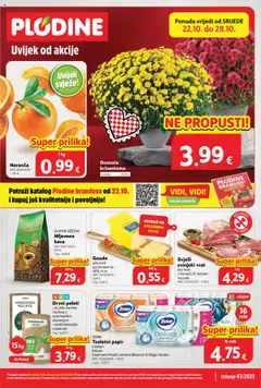 Pregled letka Katalog trgovine Plodine vrijedi od 22.10.2025