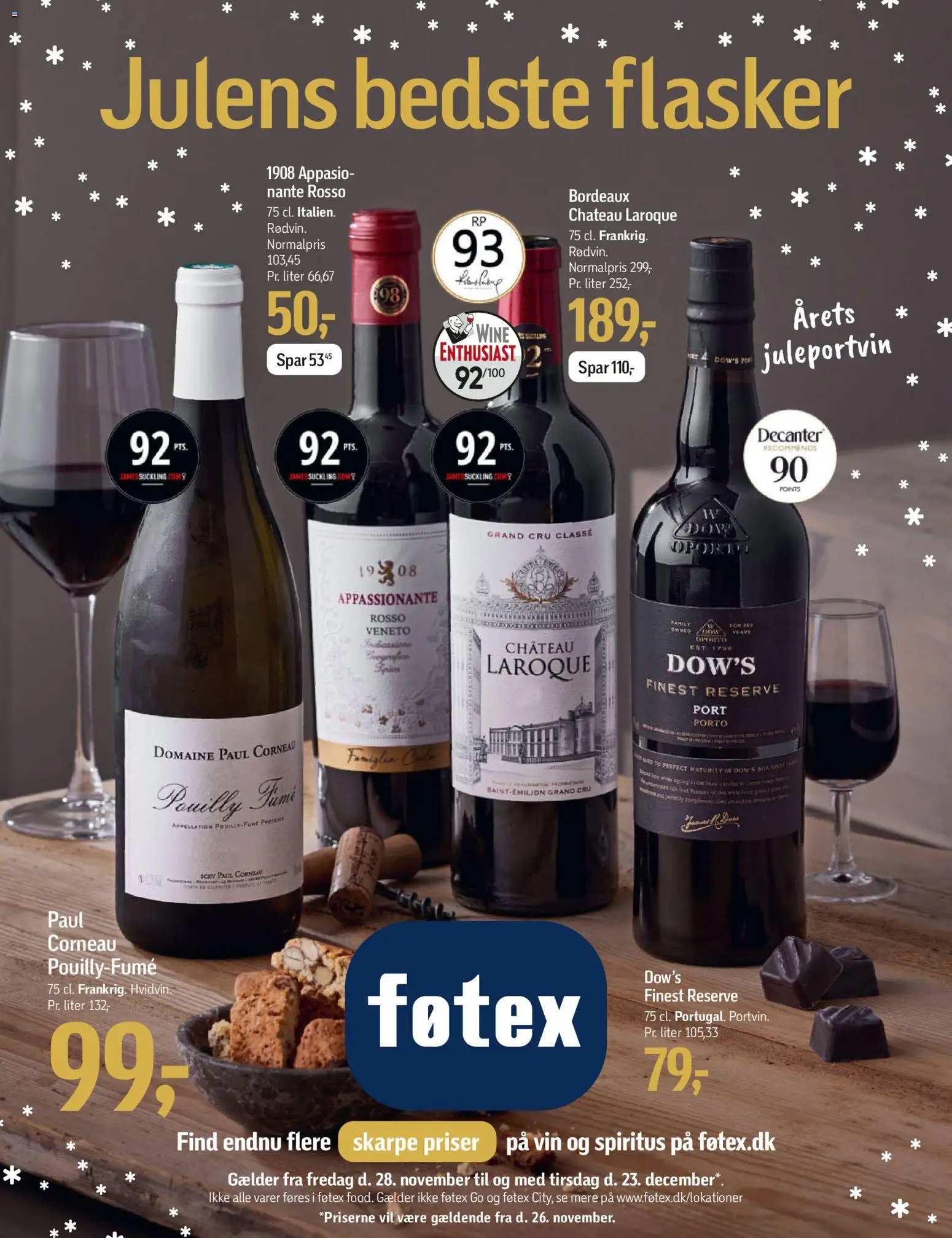 Eksempel på tilbudsavis Julens bedste flasker fra butik Føtex gyldig fra 28/11/2025