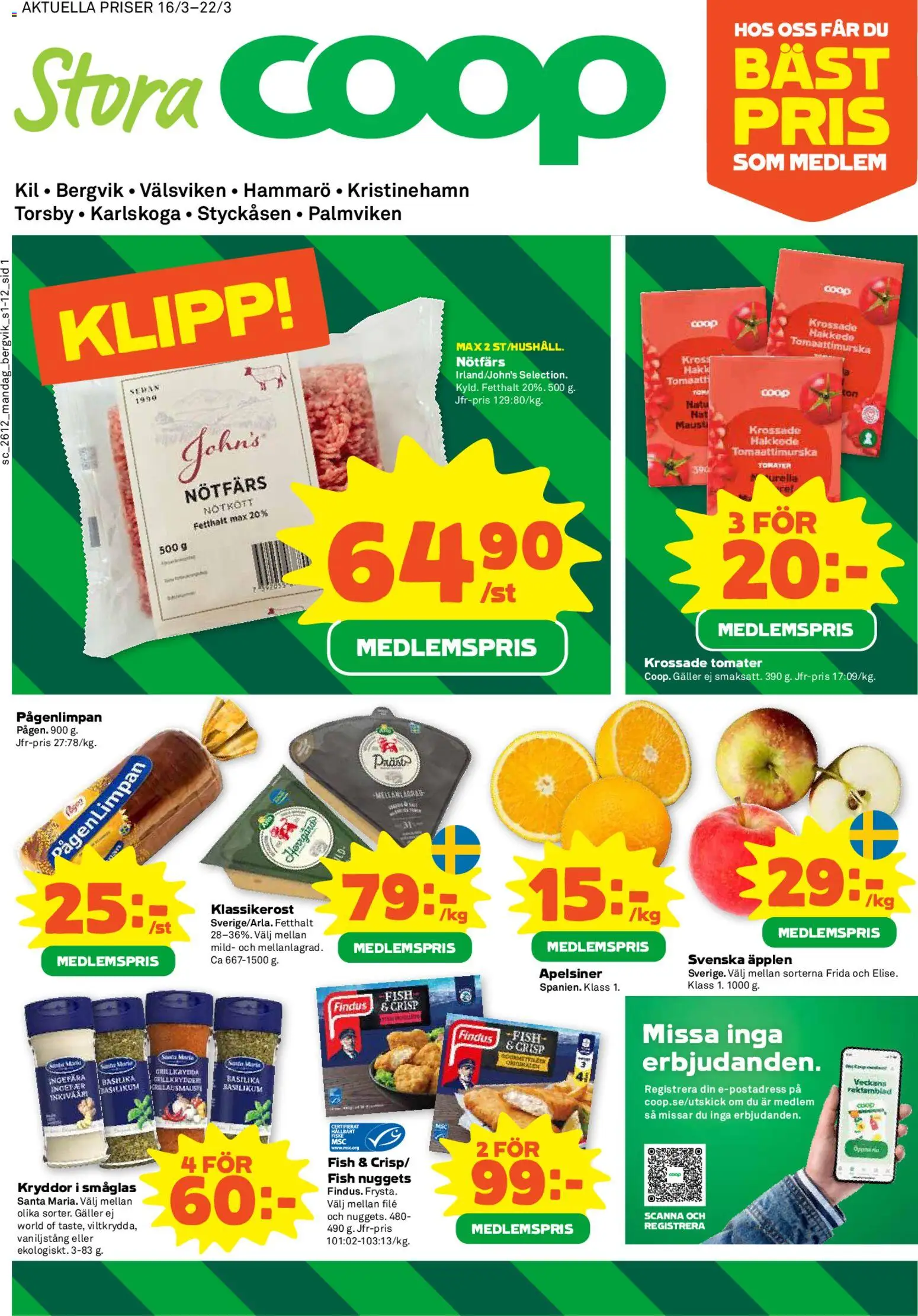 Förhandsgranska reklamblad Stora Coop erbjudanden från butik Stora Coop gäller från 16/03/2026