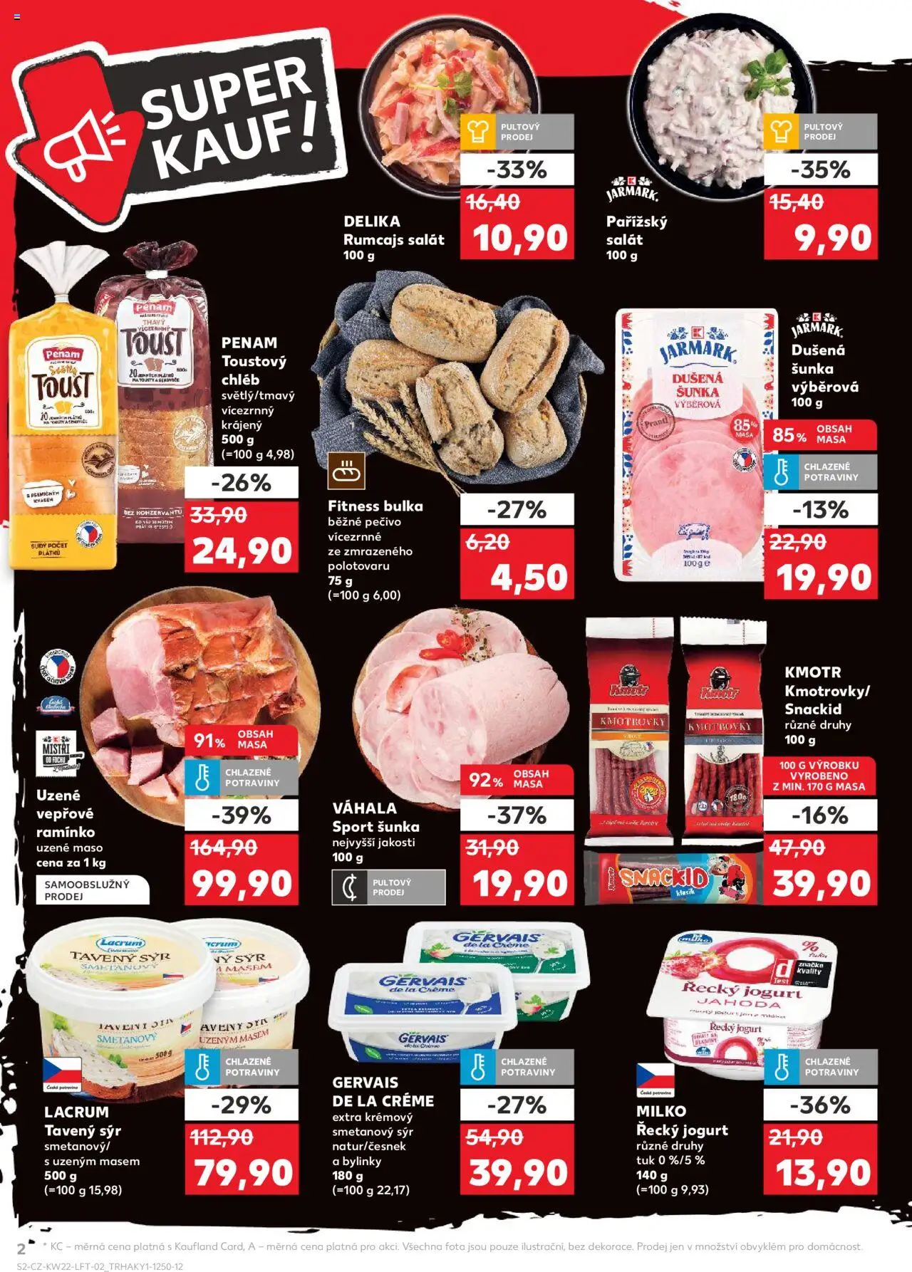  KAUFLAND Leták - Praha 4 (28.05.2025) příští týden - strana 2 - Potraviny, Maso, Salát, Jogurt, Bylinky, Šunka, Cream cheese, Smetanový sýr