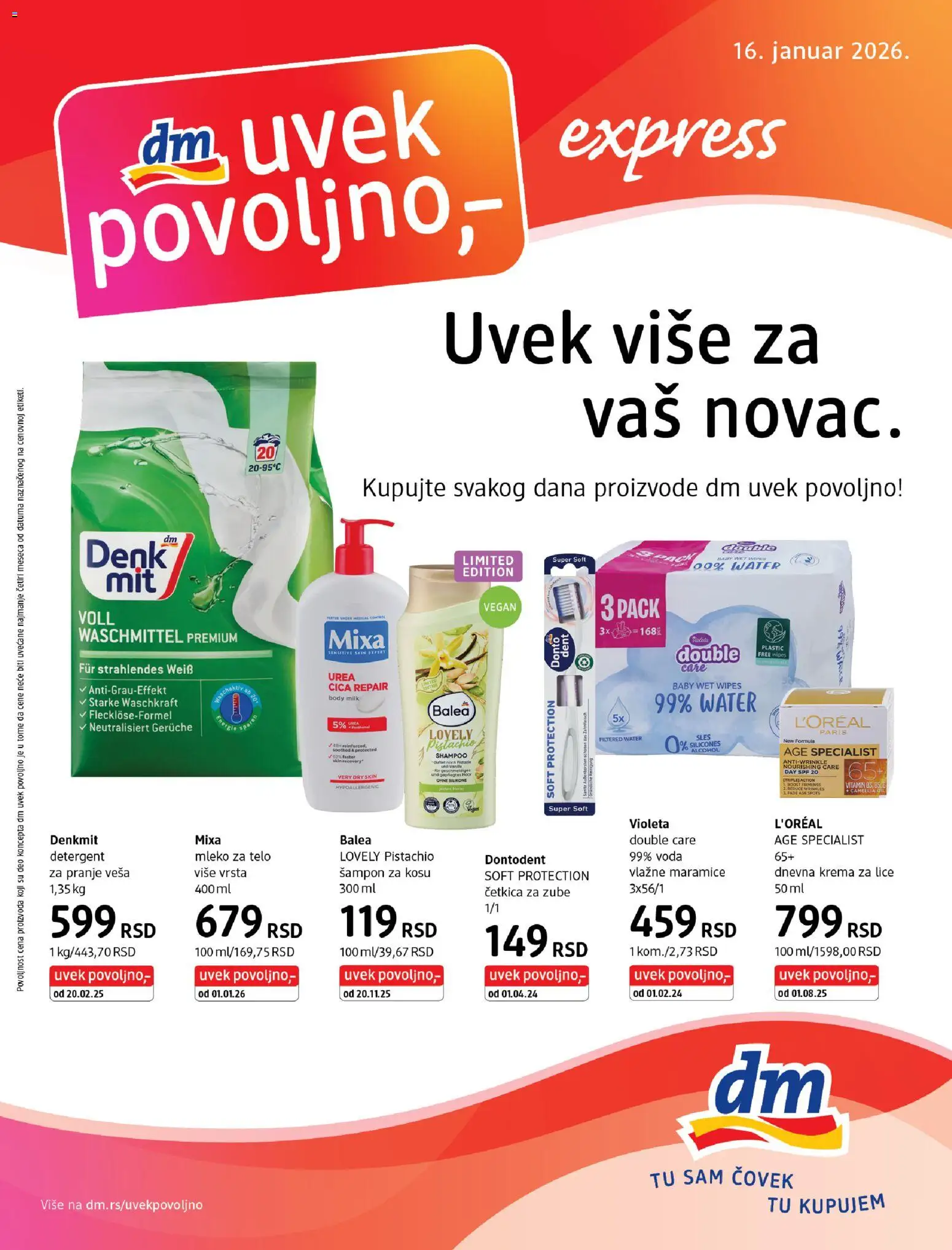 Pregled DM Drogerie kataloga - važi od 16.01.2026
