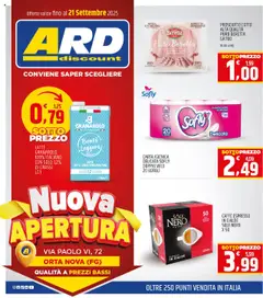 Anteprima dell'opuscolo Volantino Nuova Apertura Orta Nova dal negozio ARD Discount valido da 11/09/2025