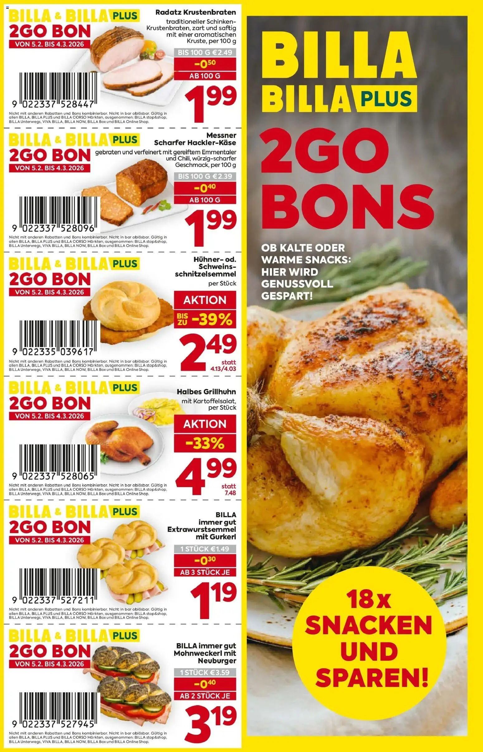 Vorschau der Angebote: Billa 2Go Bons gültig ab 05.02.2026