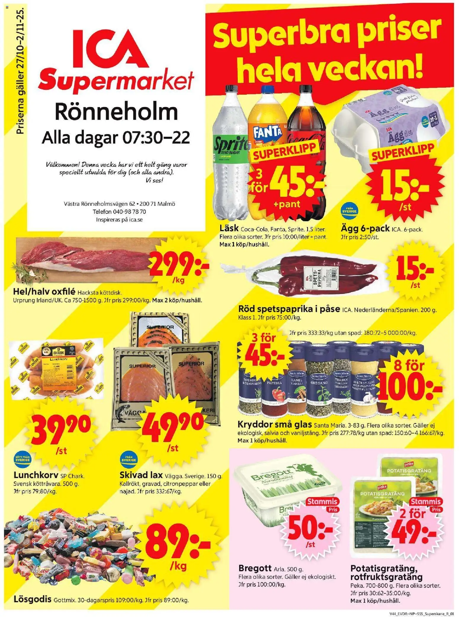 Malmö är giltig 27/10 2025 > Veckans Erbjudanden gäller från 27/10/2025 till 02/11/2025 sidnummer 1