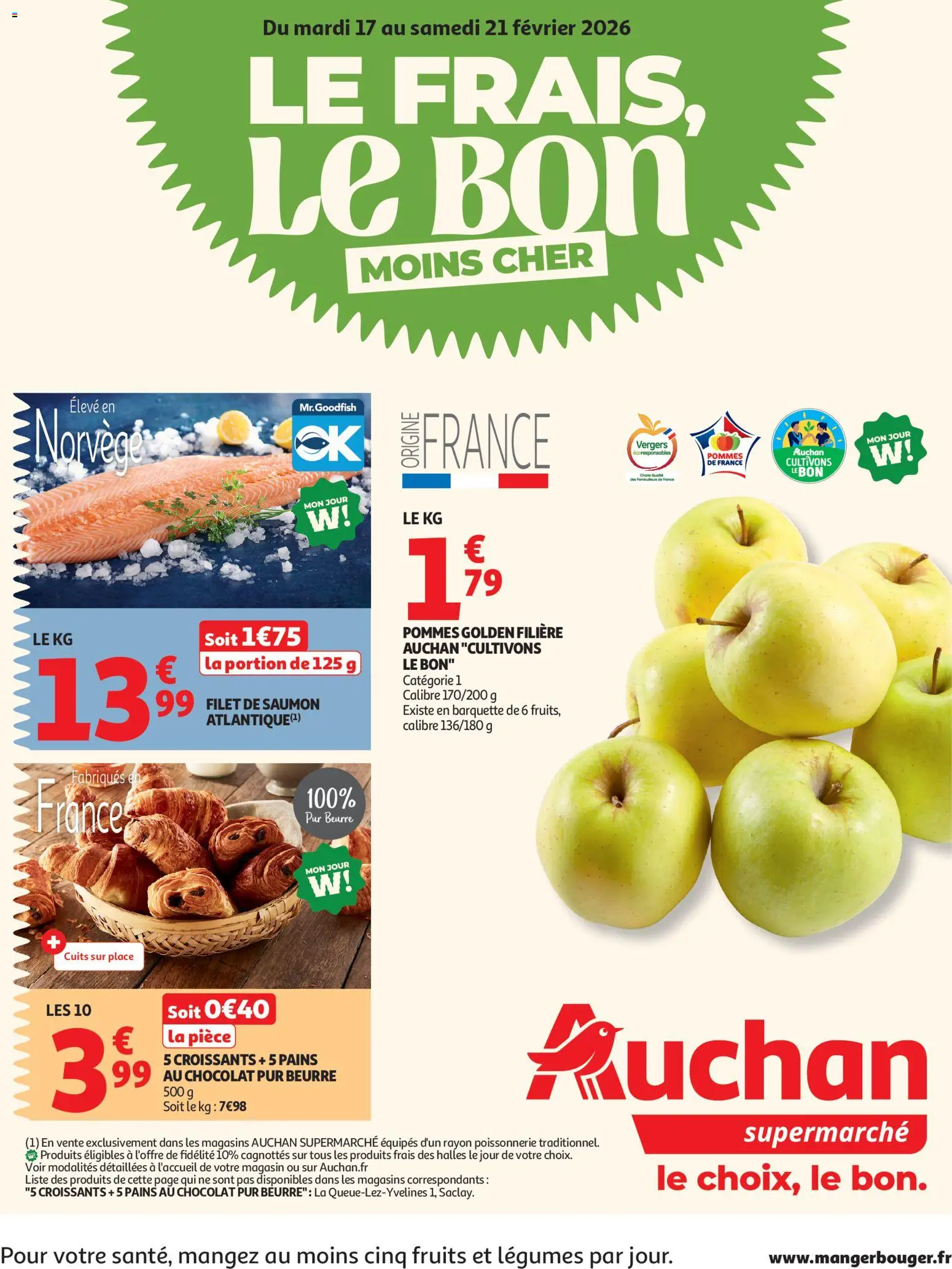 Voorbeeld van Produits frais van winkel Auchan geldig vanaf 17/02/2026
