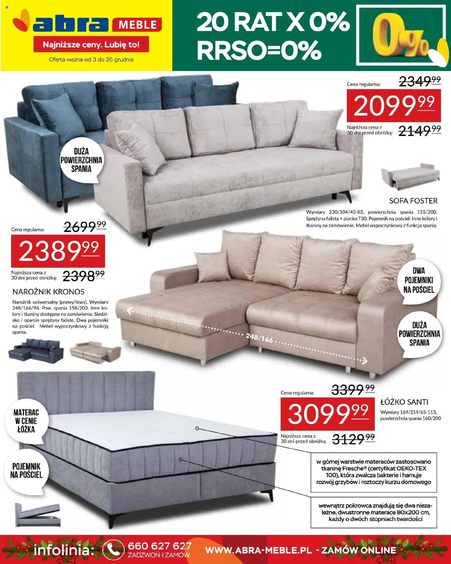 Pogląd gazetki "Gazetka" ze sklepu Abra meble ważnej od 03.12.2025 - Łóżko, Pościel, Narożnik, Sofa, Materac