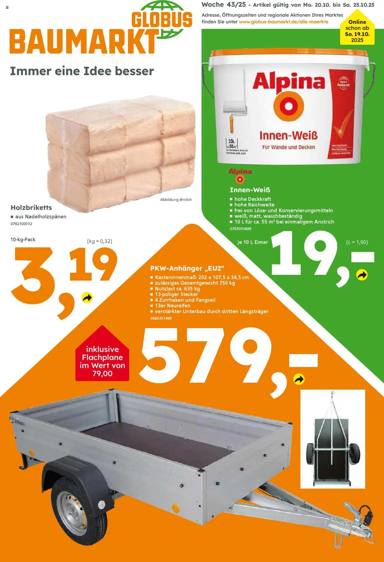 Globus Baumarkt Prospekt Zweibrücken (vom 20.10.2025 - 25.10.2025)