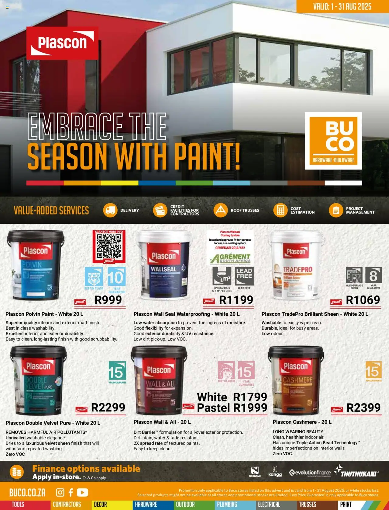BUCO Embrace The Season With Paint from 01/08 - 31/08/2025 > Promotions - Water, Paint, Spread, Polvin, Wallseal