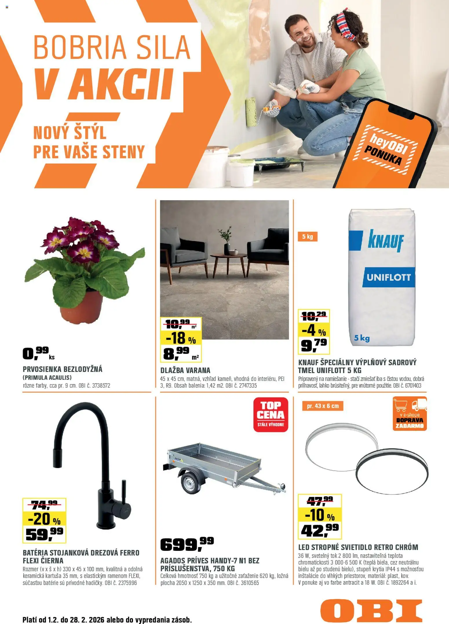 Náhľad OBI letáku platného od 01.02.2026