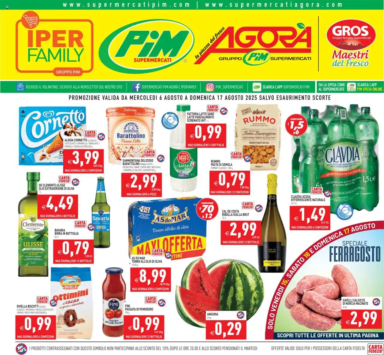 Volantino PIM Supermercati valido da 06/08/2025 numero di pagina 1