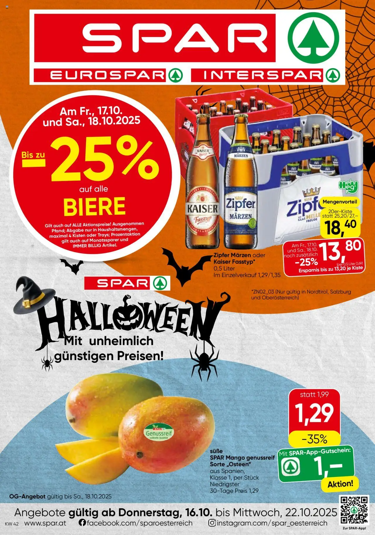  SPAR Flugblatt 16.10.2025 - Prospekt "Salzburg" - Seite 1