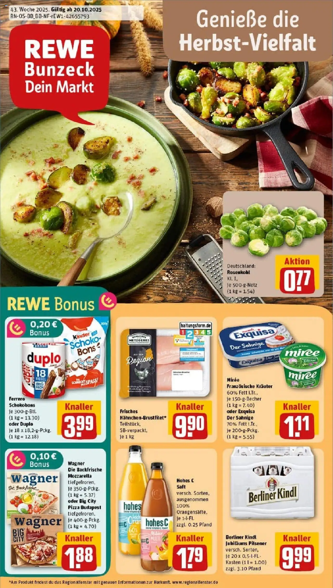 REWE Prospekt ab 19.10.2025 nächste Woche - Prospekt Burg	