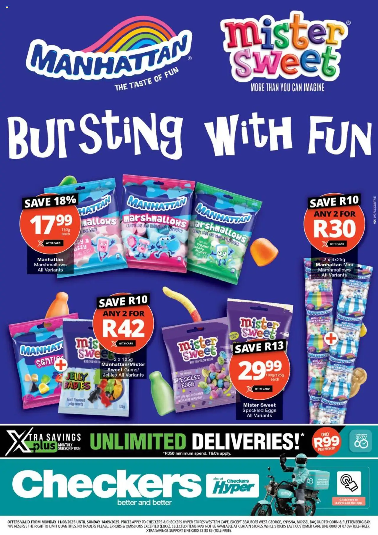 Checkers Western Cape - Manhattan & Mister Sweet Promotion 11/08 - 14/09/2025 >> Catalogue