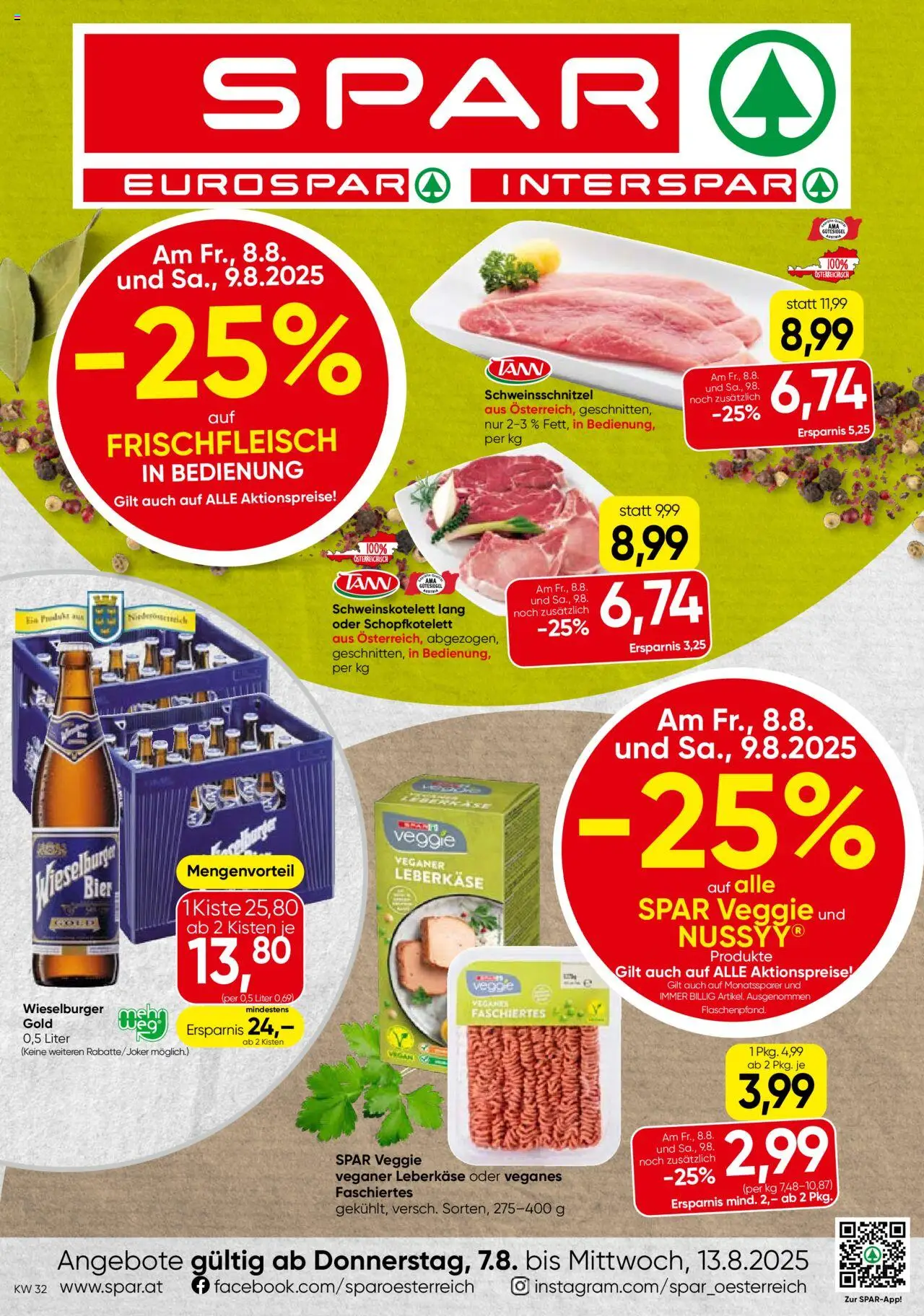  SPAR Flugblatt 07.08.2025 - Prospekt "Niederösterreich" - Seite 1