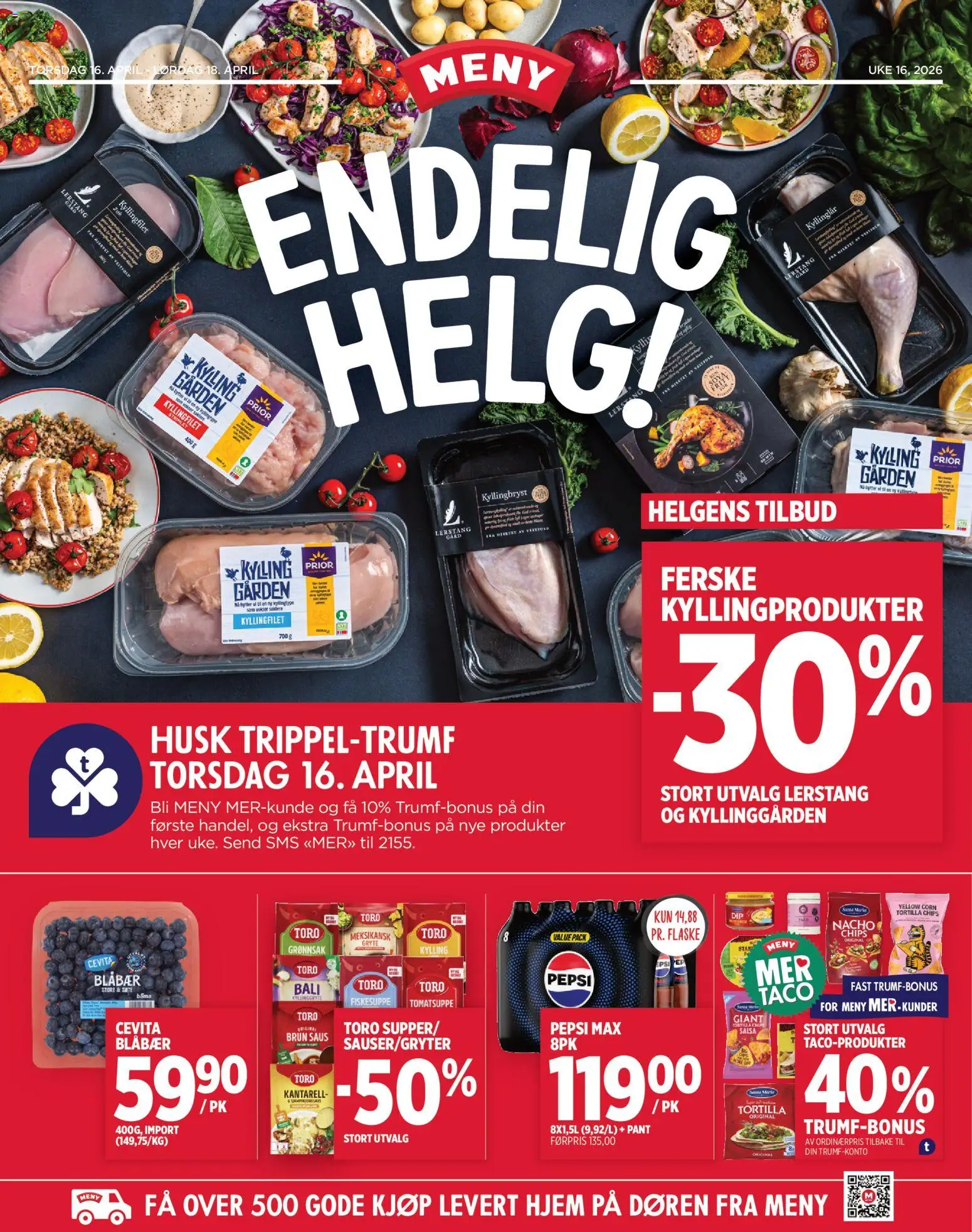 Forhåndsvis Meny Endelig Helg! fra butikk Meny gyldig fra 16/04/2026