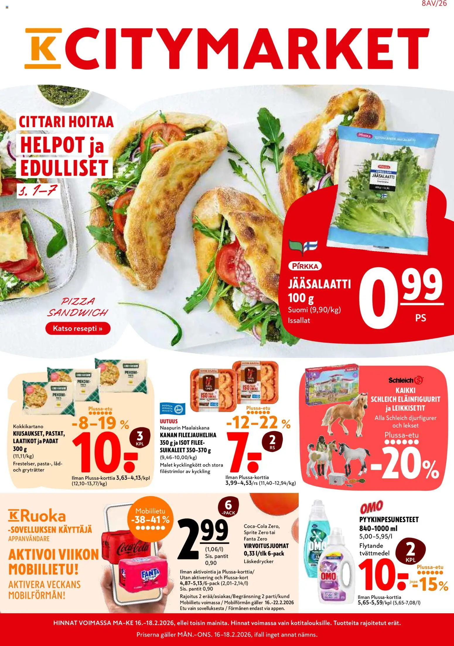 Kaupan K-Citymarket Tarjoukset esikatselu, voimassa 16/02/2026