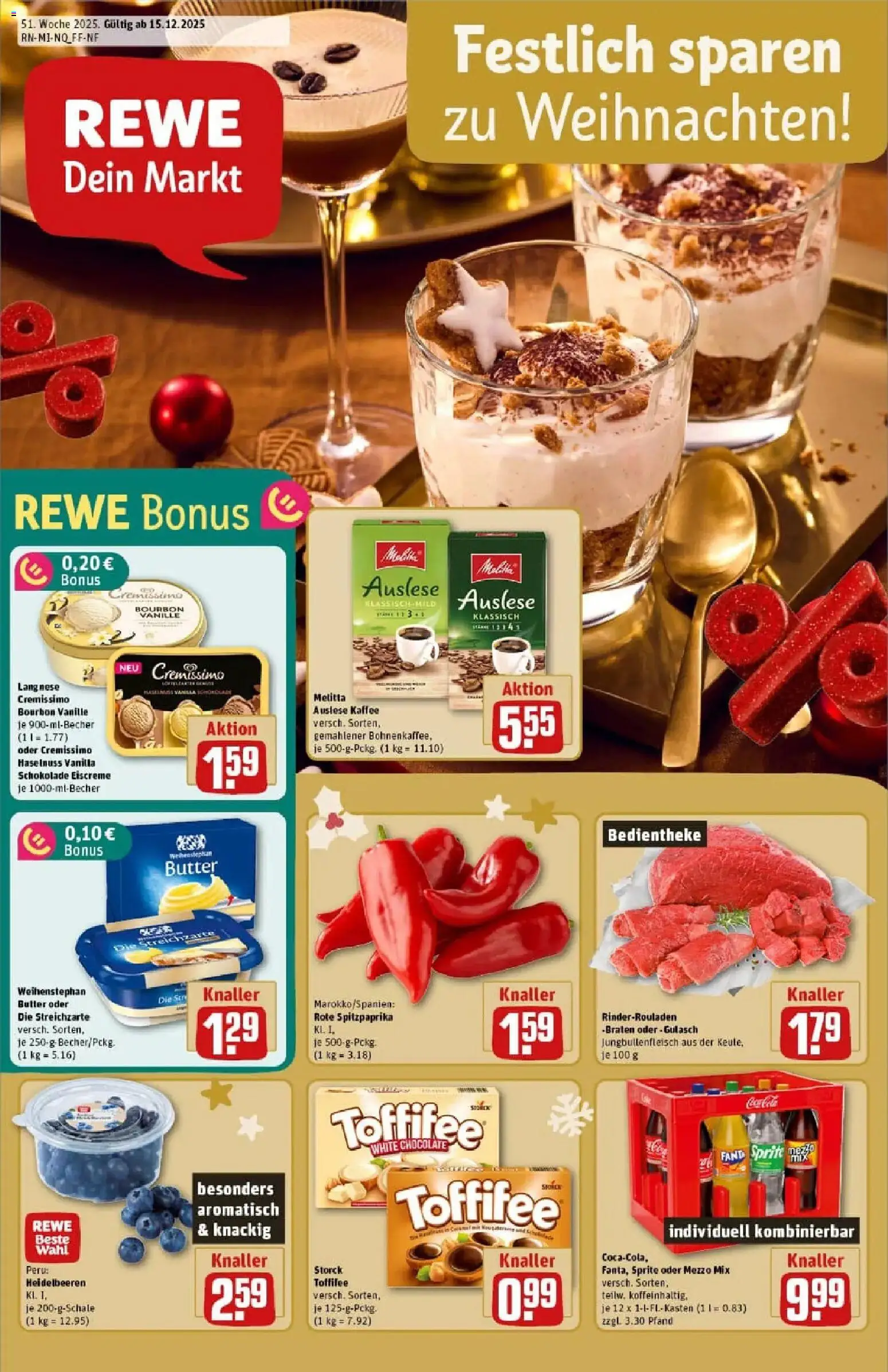Vorschau von dem Prospekt des Geschäftes Rewe, gültig ab dem 15.12.2025