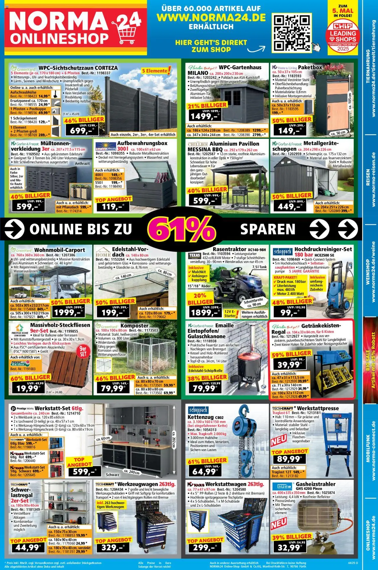 NORMA Prospekt ab 27.10.2025 > Onlineshop + nächste Woche - Regal, Top, Reinigungstücher