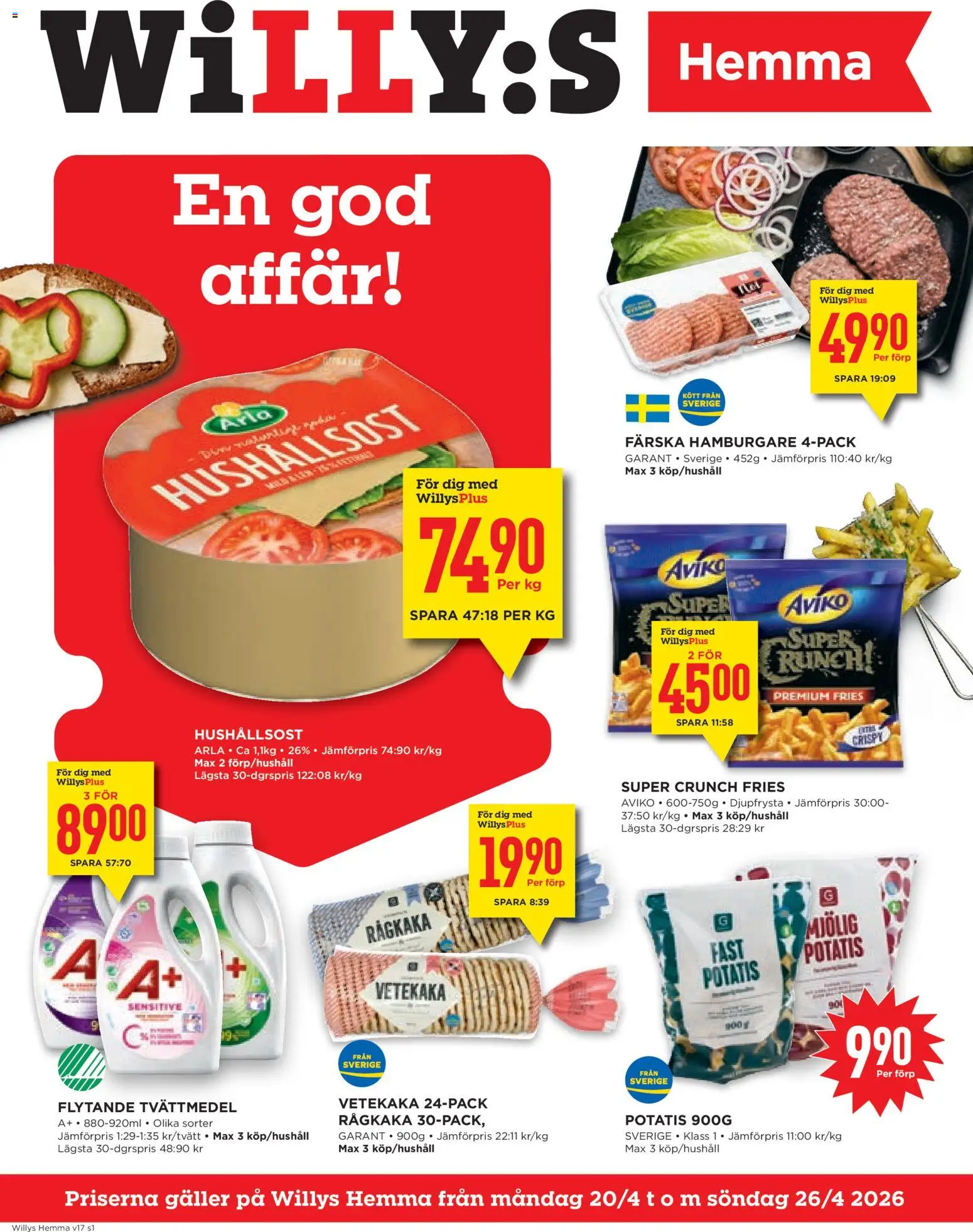 Förhandsgranska reklamblad Willys erbjudanden Hemma från butik Willys gäller från 20/04/2026