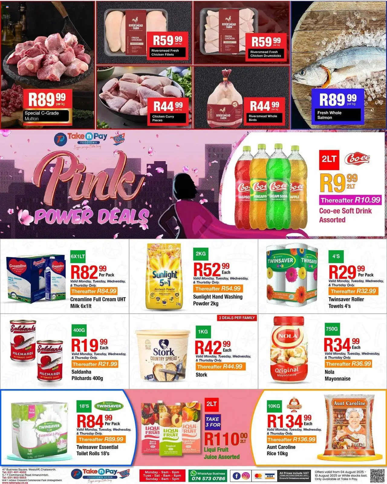 Take n Pay Specials from 04/08 - 10/08/2025 > Promotions - Breakfast, Fruit, Juice, Cream, Tomato sauce, Sauce, Powder, Chicken drumsticks