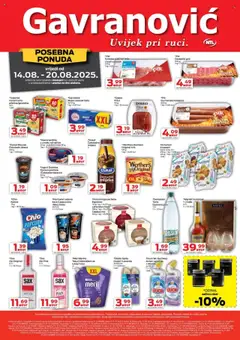 Pregled letka Katalog trgovine Gavranović vrijedi od 14.08.2025