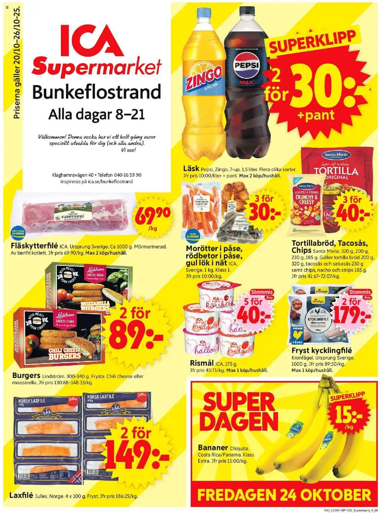 Bunkeflostrand är giltig 20/10 2025 > Veckans Erbjudanden gäller från 20/10/2025 till 26/10/2025 sidnummer 1