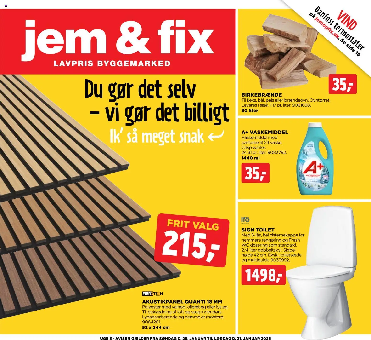 Eksempel på tilbudsavis Tilbudsavis fra butik Jem & fix gyldig fra 25/01/2026 - Toilet, Parfume, Søm