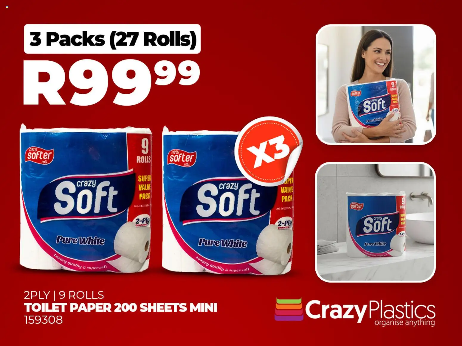 Crazy Plastics Toilet Paper from from Monday 27/10/2025 > Promotions