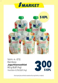 Kaupan S-market Tarjoukset Jogurttismoothiet esikatselu, voimassa 04/02/2026