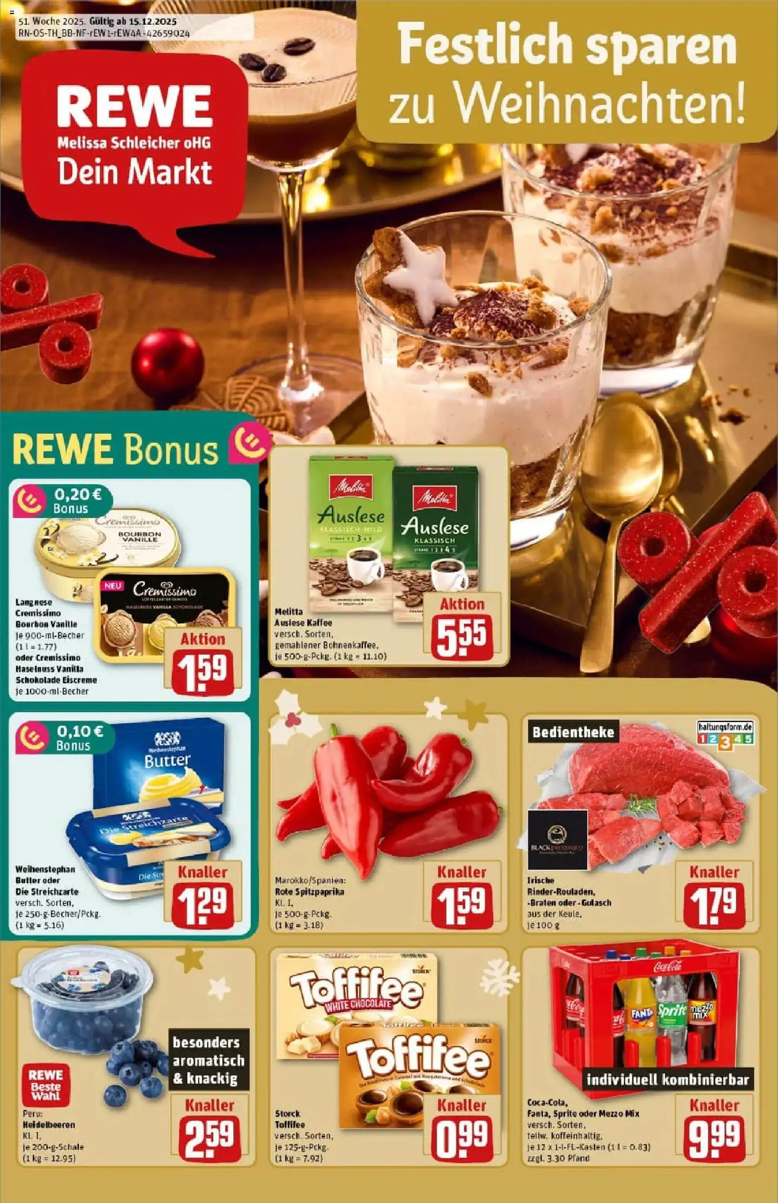 Vorschau von dem Prospekt des Geschäftes Rewe, gültig ab dem 15.12.2025
