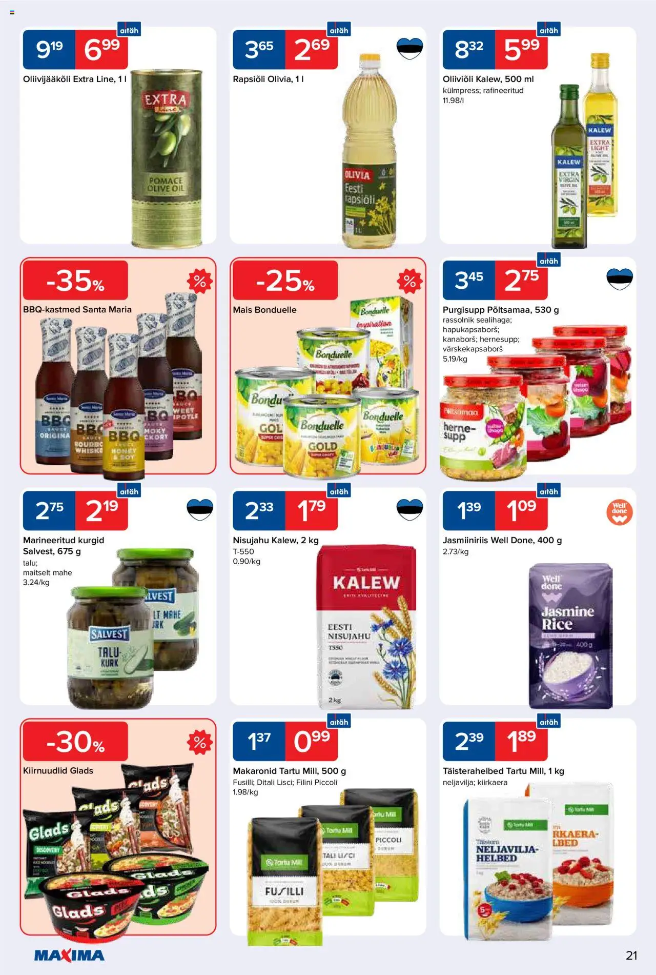 Maxima kliendilehe eelvaade alates 2025.10.21