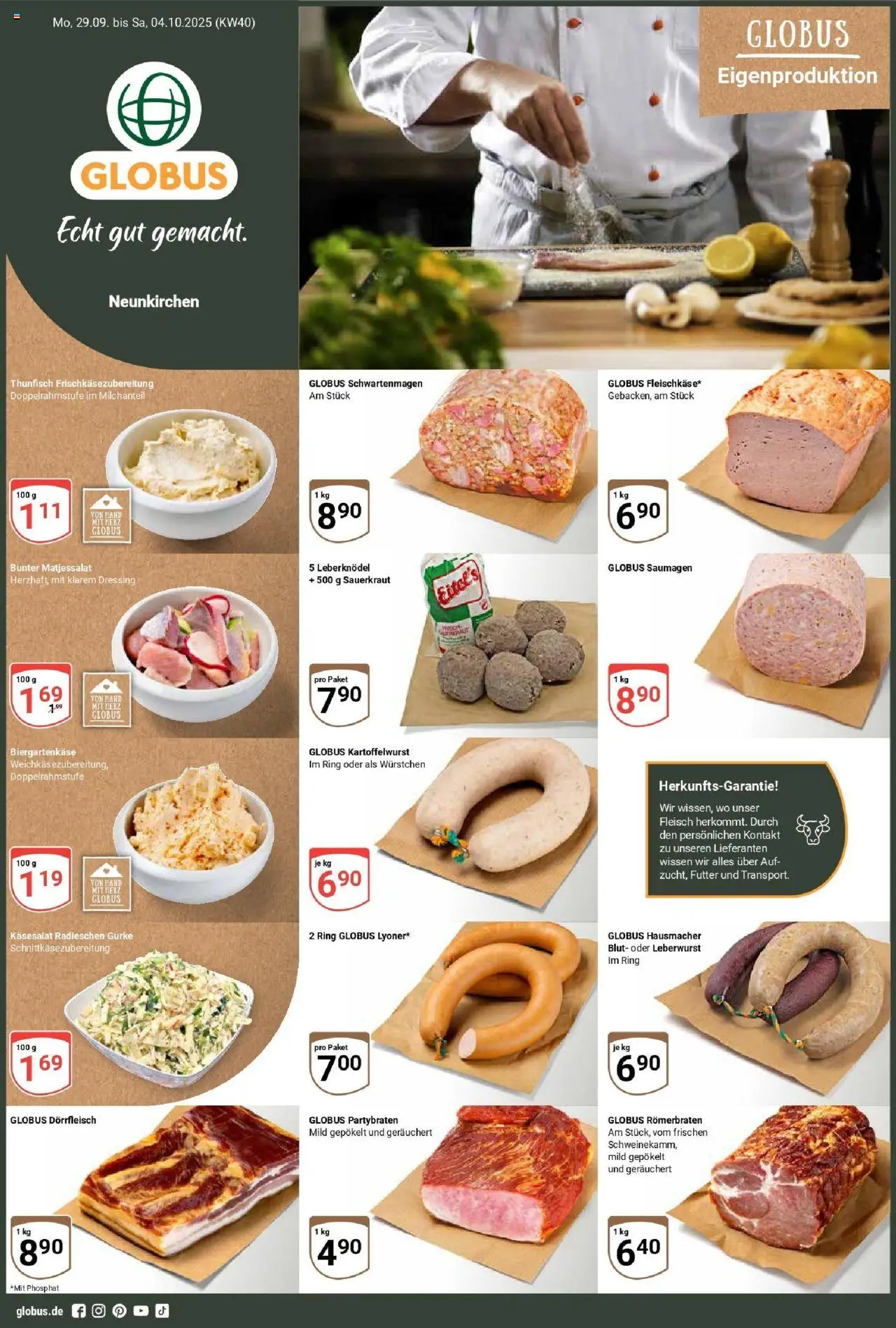 Globus Prospekt ab Montag 28.09.2025 > Prospekt Neunkirchen	