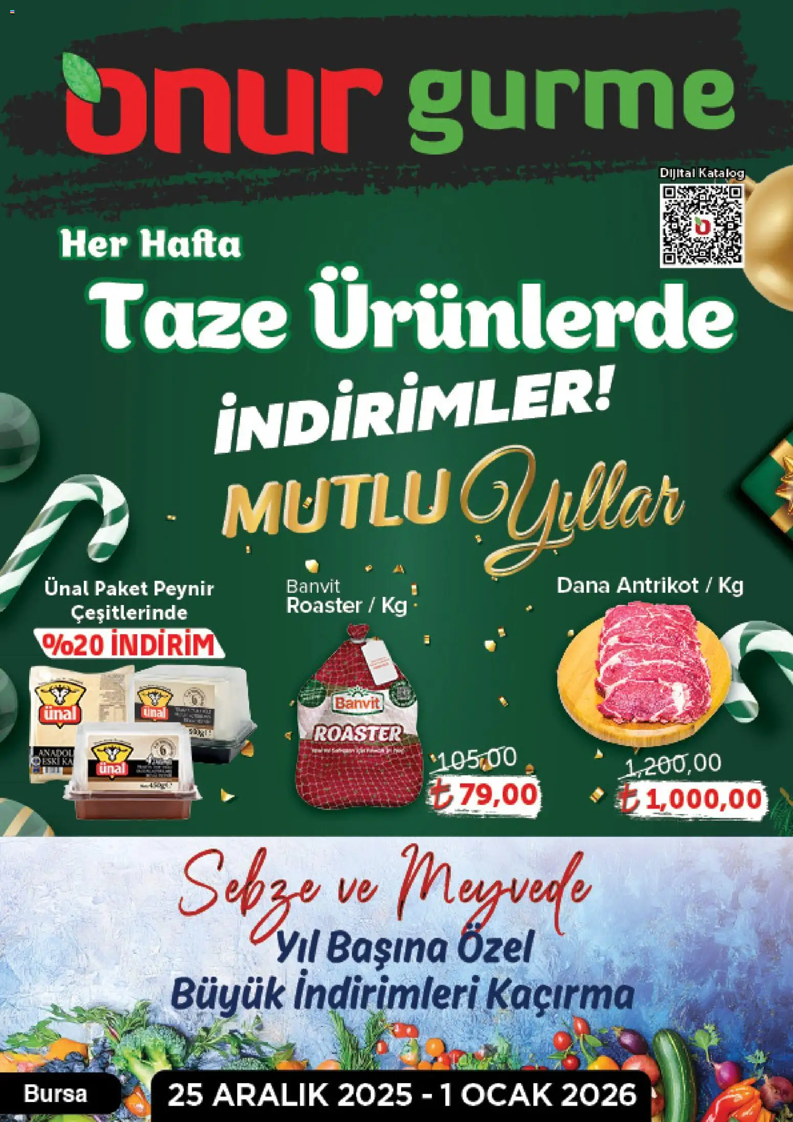 Onur Market Katalog Gurme - Bursa 25.12.2025 - Broşürünün önizlemesi