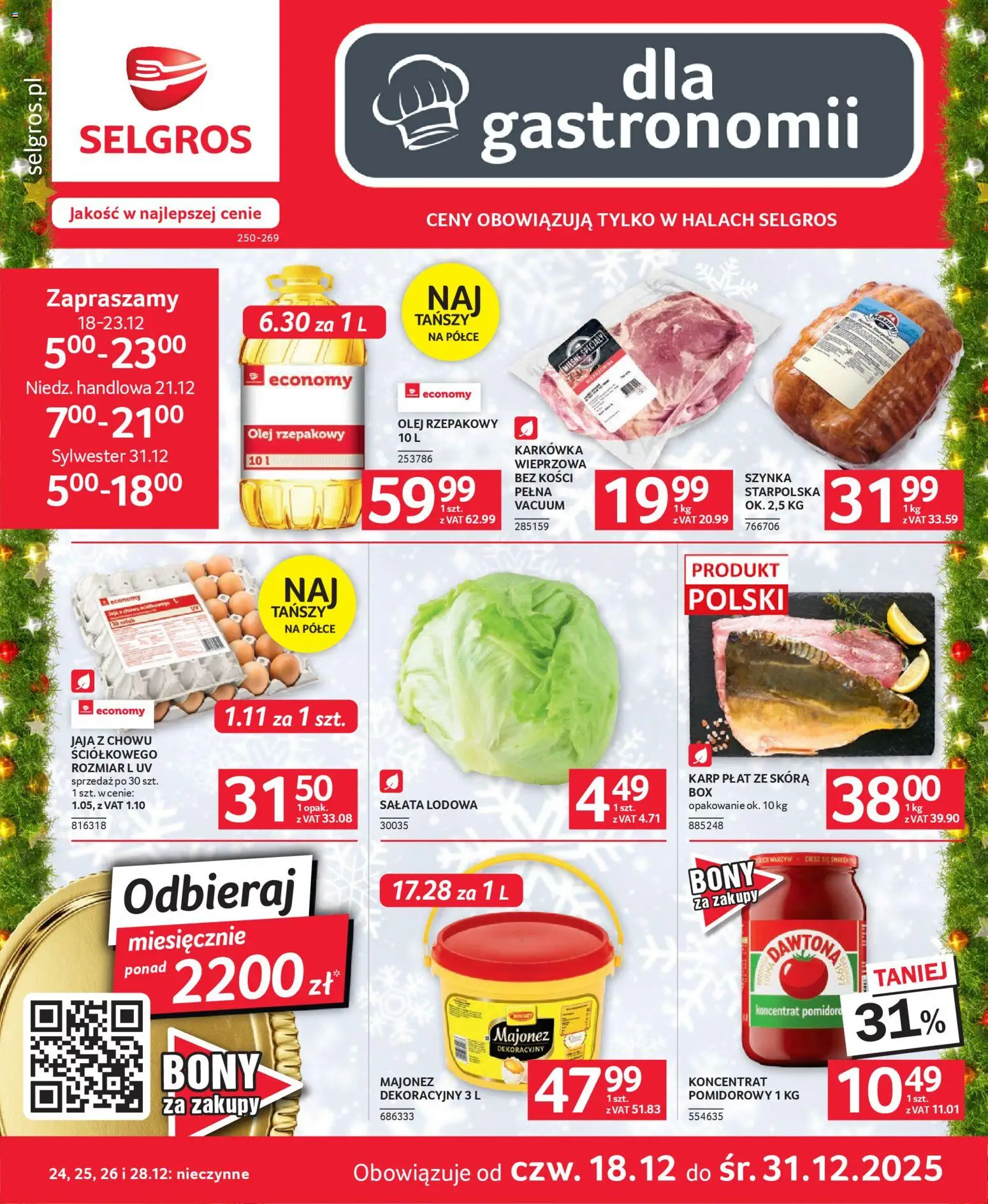 Pogląd gazetki "Oferta dla gastronomii" ze sklepu Selgros cash&carry ważnej od 18.12.2025