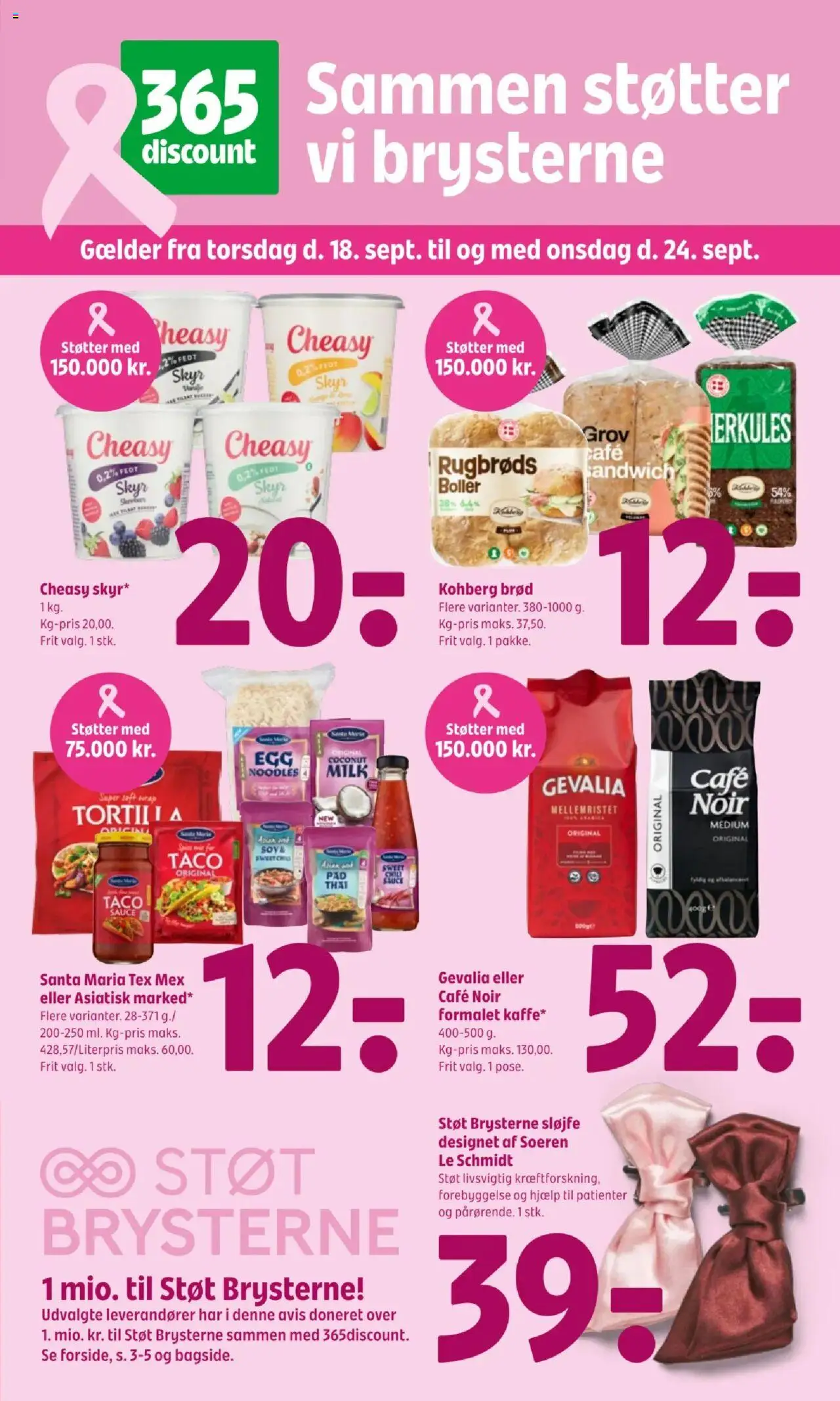 Eksempel på tilbudsavis Tilbudsavis fra butik Coop 365 gyldig fra 18/09/2025 - Taco, Brød, Skyr