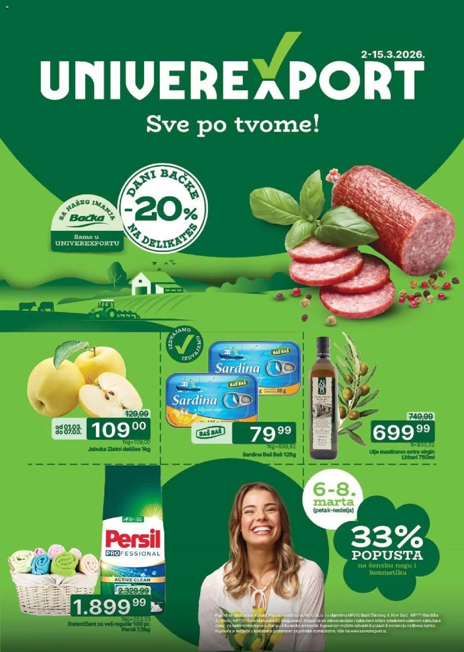 Pregled Univerexport kataloga - važi od 02.03.2026 - Ulje, Persil, Sardina, Deterdžent