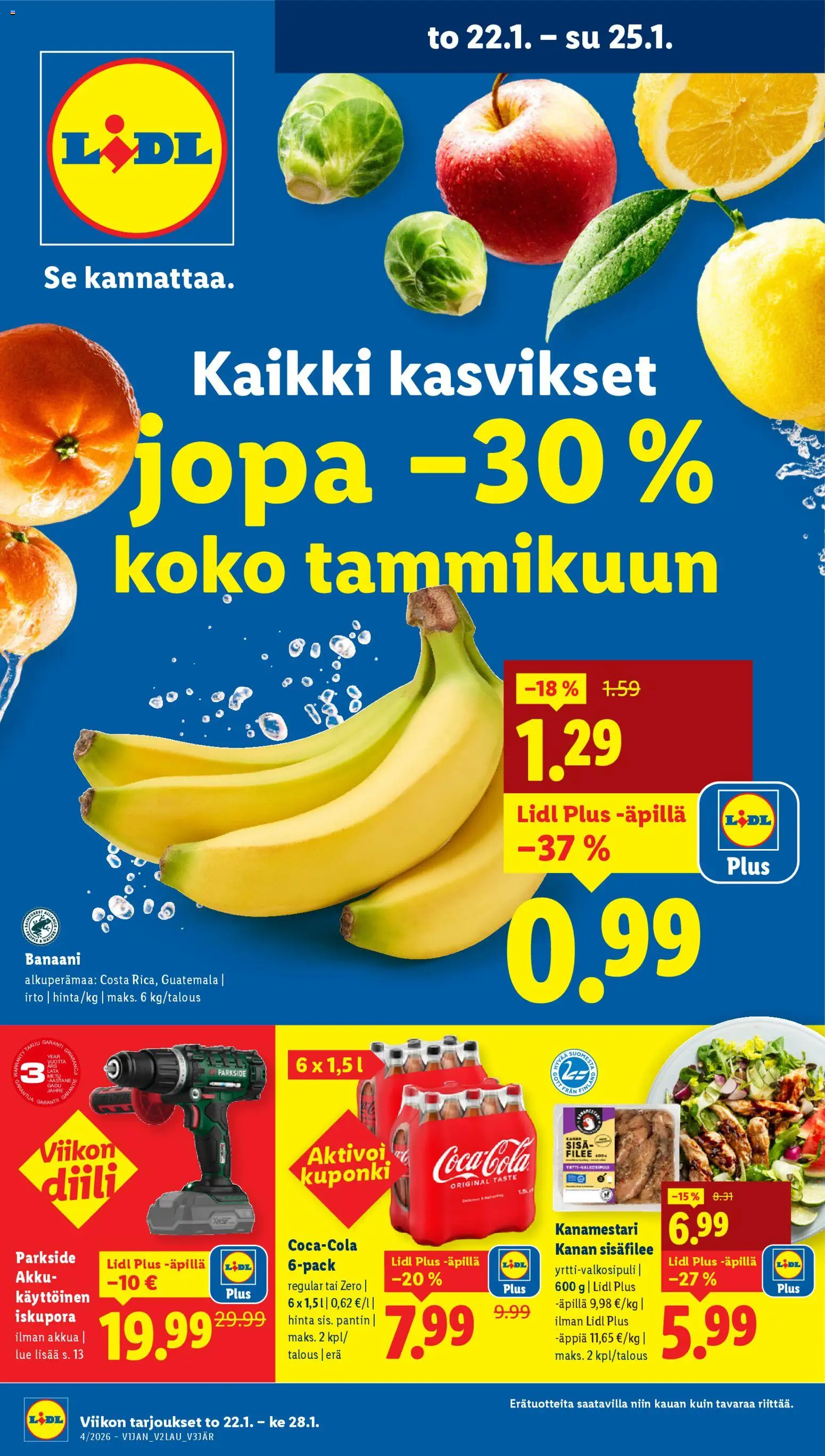 Kaupan Lidl Tarjoukset esikatselu, voimassa 22/01/2026