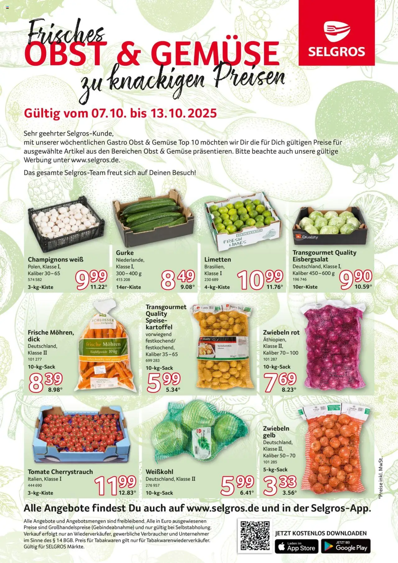 Selgros Obst & Gemüse (vom 07.10.2025 - 13.10.2025)