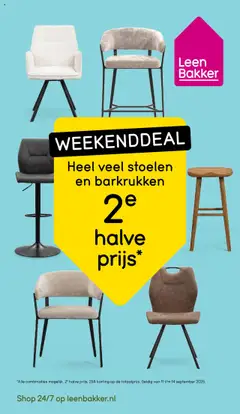 Voorbeeld van Weekend folder van winkel Leen Bakker geldig vanaf 11-09-2025