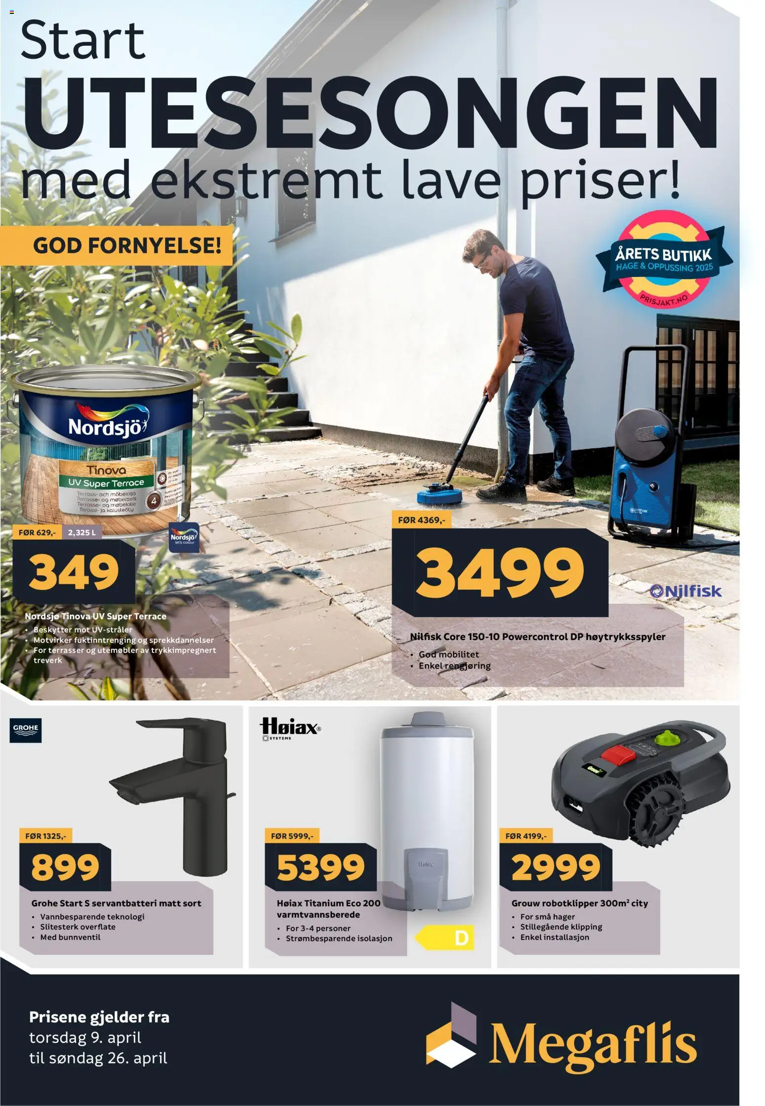 Forhåndsvis Megaflis kundeavis fra butikk Megaflis gyldig fra 09/04/2026 - Høytrykksspyler