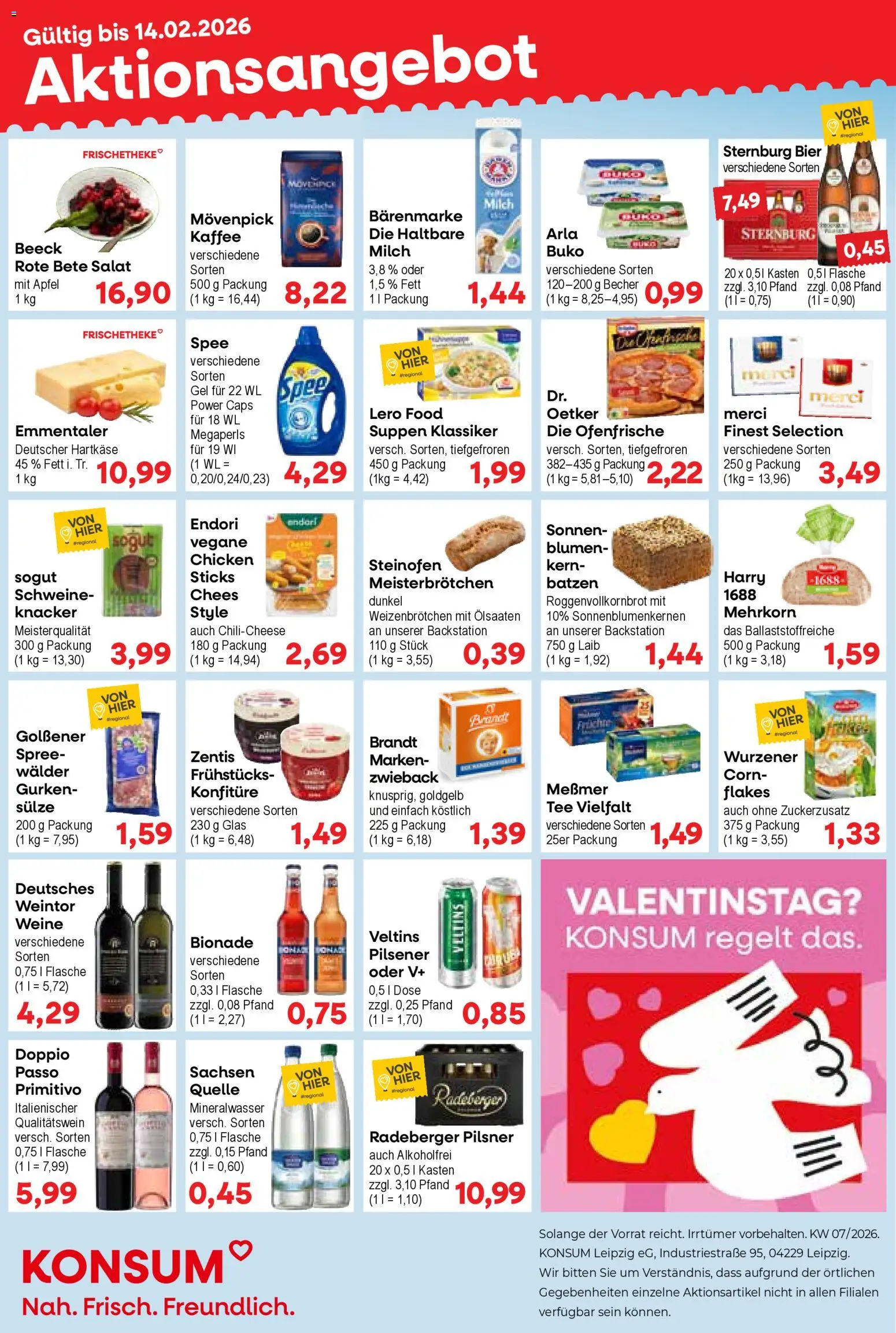 Vorschau von dem Prospekt des Geschäftes KONSUM Leipzig, gültig ab dem 09.02.2026