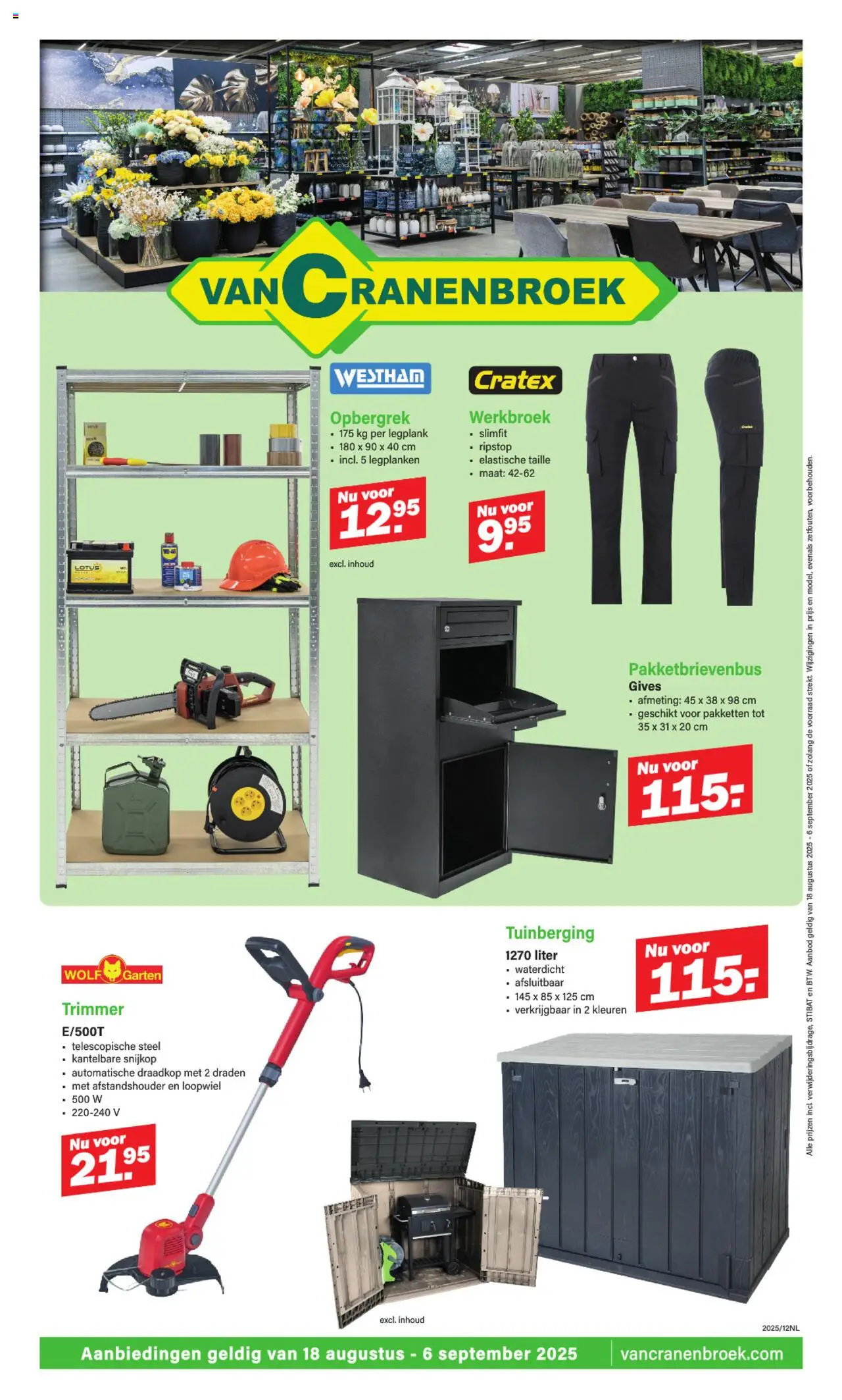 Van Cranenbroek shop Folder geldig vanaf 18-08-2025 - Paginanummer 1