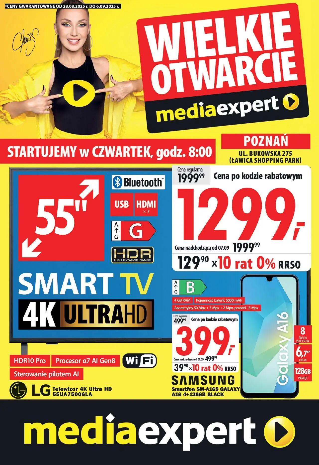Mediaexpert Wielkie otwarcie - Poznań, Bukowska 275 (Ławica Shopping Park) od 28.08.2025 - Nowa Gazetka - Numer strony 1