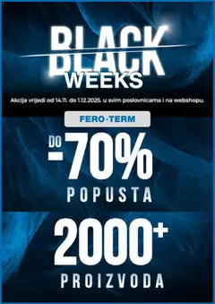 Pregled letka Katalog Black Friday trgovine Fero-term vrijedi od 18.11.2025